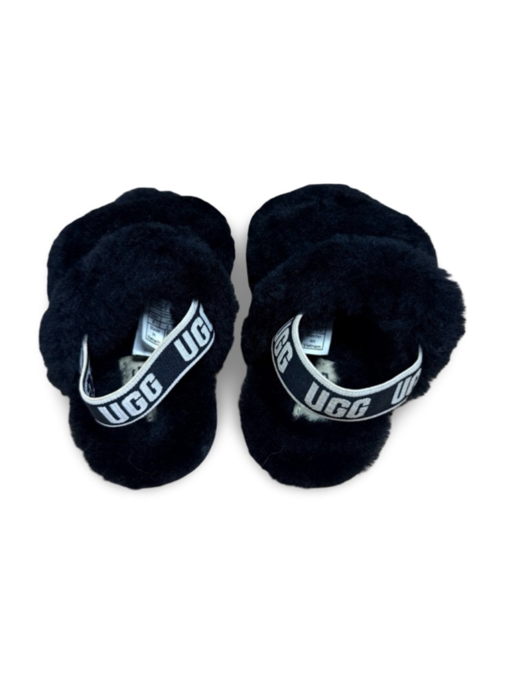 UGG Oh Yeah Slipper Slide Black and White Toddler Size 6 Like New - Picture 3 of 6